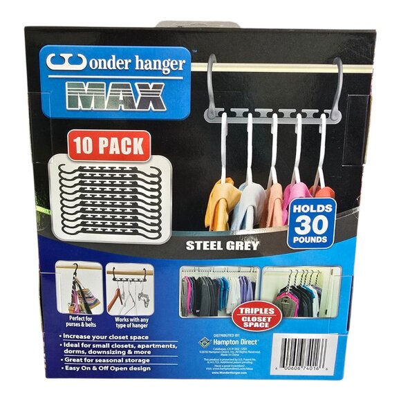 Wonder Hanger MAX Closet Storage Organizer for Clothes Hangers 10 Pack NIB! - Picture 3 of 6